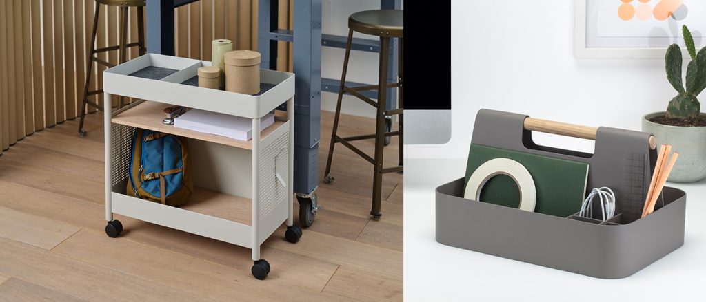 Stella storage cart and Elin desk caddy